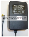 KENWOOD W08-0970 AC ADAPTER 14.5VDC 800mA USED -(+) 4.3x6mm BARR